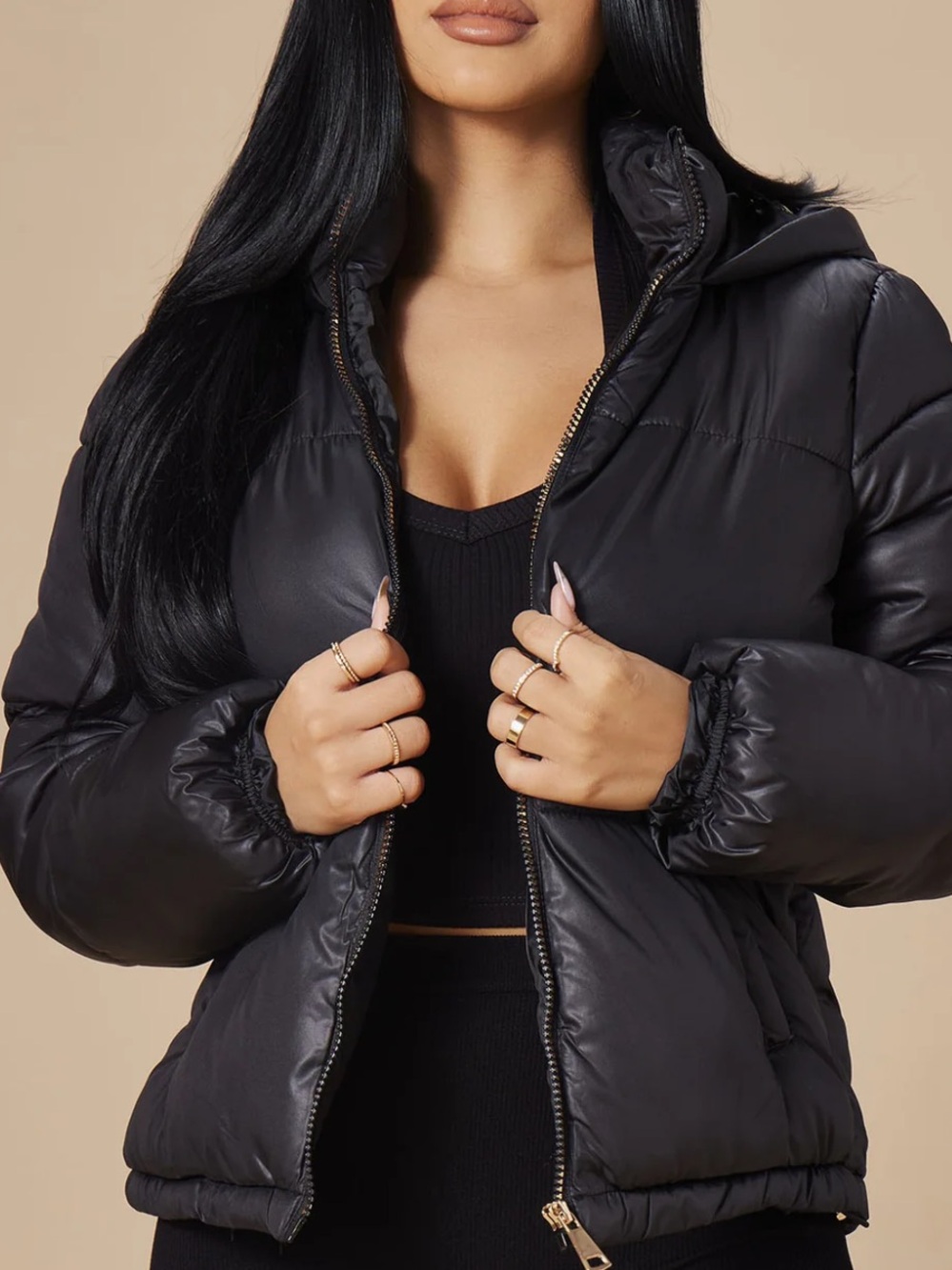 Don't Rain On My Puffer Jacket - Black